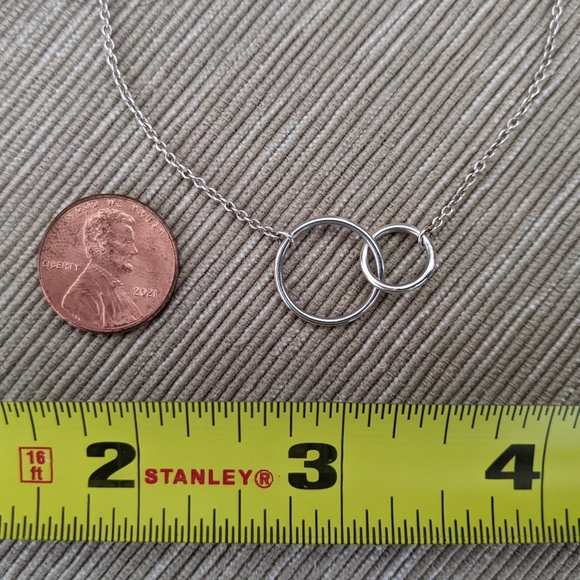 Sterling Silver Interlocking Circles Necklace - Picture 3 of 3
